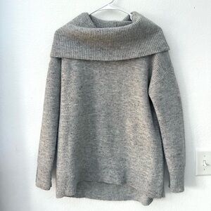 LOFT Cowl Neck Sweater Women’s M Gray Turtleneck Pullover